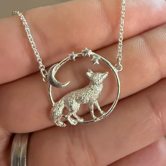 Lucy Stopes Roe Stargazing Fox Sterling Silver Necklace 🦊⭐️🌙 - Picture 5 of 10